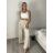 Kalhoty máslové dlouhé elegantní dámské BRITA (S/M/L ONE SIZE) ITALSKÁ MÓDA IM4260023/DU