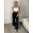Kalhoty máslové dlouhé elegantní dámské BRITA (S/M/L ONE SIZE) ITALSKÁ MÓDA IM4260023/DU