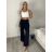 Kalhoty máslové dlouhé elegantní dámské BRITA (S/M/L ONE SIZE) ITALSKÁ MÓDA IM4260023/DU