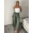 Kalhoty lněné  volnočasové dámské MODI (S/M/L ONE SIZE) ITALSKÁ MÓDA IMSM26001236/DU S/M/L Černá
