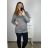 Sveter na knoflíky dlhý rukáv dámsky (L/XL/2XL ONE SIZE) TALIANSKÁ MÓDA IM723EVELINA/DUR béžová XL/2XL
