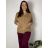 Sveter na knoflíky dlhý rukáv dámsky (L/XL/2XL ONE SIZE) TALIANSKÁ MÓDA IM723EVELINA/DUR béžová XL/2XL