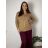 Sveter na knoflíky dlhý rukáv dámsky (L/XL/2XL ONE SIZE) TALIANSKÁ MÓDA IM723EVELINA/DUR béžová XL/2XL