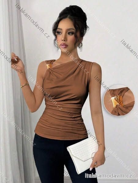 Tílko elegantné bez rukávov dámske (XS/S/M ONE SIZE) TALIANSKA MÓDA IMM25M21270/DU XS/S/M růžová světlá
