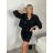 Súprava Bunda dlouhý rukáv a šaty na ramínka dámska VIVIEN  (XS/S/M/L ONE SIZE) TALIANSKA MÓDA IMWCA26005/DUR XS/S/M žlutá