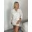 Súprava Bunda dlouhý rukáv a šaty na ramínka dámska VIVIEN  (XS/S/M/L ONE SIZE) TALIANSKA MÓDA IMWCA26005/DUR XS/S/M žlutá