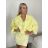 Súprava Bunda dlouhý rukáv a šaty na ramínka dámska VIVIEN  (XS/S/M/L ONE SIZE) TALIANSKA MÓDA IMWCA26005/DUR XS/S/M žlutá