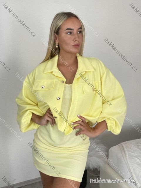 Súprava Bunda dlouhý rukáv a šaty na ramínka dámska VIVIEN  (XS/S/M/L ONE SIZE) TALIANSKA MÓDA IMWCA26005/DUR
