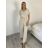 Komplet tunika oversize krátký rukáv a kalhoty dámský MIRANDA (S/M/L ONE SIZE) ITALSKÁ MÓDA IMWBA26001/DUR S/M/L béžová