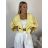 Bunda krátka oversize dlhý rukáv dámska HAIAT (S/M/L ONE SIZE) TALIANSKA MÓDA IMWCA26006/DUR S/M/L žlutá