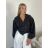 Bunda krátka oversize dlhý rukáv dámska HAIAT (S/M/L ONE SIZE) TALIANSKA MÓDA IMWCA26006/DUR S/M/L čierna