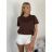 Tričko krátký rukáv dámské KARLA (S/M/L ONE SIZE) ITALSKÁ MÓDA IMPDY26YT001/DUR S/M/L Černá