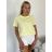 Tričko krátký rukáv dámske KARLA (S/M/L ONE SIZE) TALIANSKA MÓDA IMPDY26YT001/DUR S/M/L žlutá
