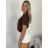 Tričko krátký rukáv dámske KARLA (S/M/L ONE SIZE) TALIANSKA MÓDA IMPDY26YT001/DUR S/M/L hnedá