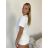 Tričko krátký rukáv dámske KARLA (S/M/L ONE SIZE) TALIANSKA MÓDA IMPDY26YT001/DUR S/M/L biela