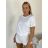 Tričko krátký rukáv dámske KARLA (S/M/L ONE SIZE) TALIANSKA MÓDA IMPDY26YT001/DUR S/M/L biela