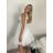 Šaty spoločenské svatební elegantné bez rukávov krátke plesové dámske (S/M/L ONE SIZE) TALIANSKA MÓDA IMM26HB50245/DUR S/M/L biela