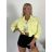 Bunda oversize dlouhý rukáv dámská (S/M/L ONE SIZE) ITALSKÁ MÓDA IMSM260042/DUR S/M/L žlutá