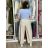 Nohavice outdoorové s opaskom dámske (S/M/L ONE SIZE) TALIANSKA MÓDA IM426111451/DUR S/M/L tmavo béžová