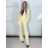 Komplet elegantní sako a kalhoty dámské KLARISA (S/M/L ONE SIZE) ITALSKÁ MÓDA IMPLP266377/DUR S/M/L žlutá