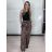 Kalhoty dlouhé letní dámské SAMBA (S/M/L ONE SIZE) ITALSKÁ MÓDA IMWHD260001-2/DUR S/M/L hnědá