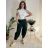 Kalhoty dlouhé bavlněné dámské (S/M/L/XL ONE SIZE) ITALSKá MODA IM4250023/DR zelená smaragdová S/M/L
