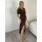 Šaty letní krátký rukáv dámské IRINA (S/M/L ONE SIZE) ITALSKÁ MÓDA IMWBS260001/DUR S/M/L Černá