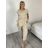Súprava letnej tunika a nohavice dámska (S/M/L ONE SIZE) TALIANSKA MÓDA IMSM260000236/DUR S/M/L béžová