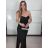 Šaty elegantní společenské dlouhé na ramínka dámské STELA (S/M ONE SIZE) ITALSKÁ MÓDA IM3260001/DUR S/M Černá