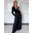 Nohavice elegantní dlhé s opaskom dámske JENNET (S/M/L ONE SIZE) TALIANSKA MÓDA  IMWET260001/DUR S/M/L čierna