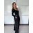 Nohavice elegantní dlhé s opaskom dámske JENNET (S/M/L ONE SIZE) TALIANSKA MÓDA  IMWET260001/DUR S/M/L čierna