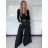 Kalhoty elegantní s páskem dámské (S/M/L ONE SIZE) ITALSKÁ MÓDA IM4260015