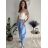 Kalhoty elegantní dámské (S/M/L ONE SIZE) ITALSKÁ MÓDA IMM26M8102/DR světle modrá S/M/L