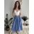Sukně dlouhá s páskem dámská (S/M/L ONE SIZE) ITALSKÁ MÓDA IMWCP2624300/DU modrá S/M/L