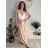 Sukňa dlhá letná dámska (S/M/L ONE SIZE) TALIANSKA MÓDA IMSM26107/DU béžová S/M/L