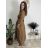 Šaty dlhé košilové 3/4 dlouhý rukáv dámske KONSTANCE  (S/M/L ONE SIZE) TALIANSKA MÓDA IMPDY264885/DUR S/M/L biela