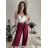 Nohavice maslové s opaskom dámske (S/M/L ONE SIZE) TALIANSKA MÓDA IMD25223/DR černá S/M/L