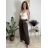 Nohavice dlhé elegantní dámske JITKA (S/M/L ONE SIZE) TALIANSKA MÓDA IM426070/DU tmavě hnědá S/M/L