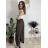 Nohavice dlhé elegantní dámske JITKA (S/M/L ONE SIZE) TALIANSKA MÓDA IM426070/DU tmavě hnědá S/M/L