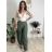 Nohavice dlhé elegantní dámske JITKA (S/M/L ONE SIZE) TALIANSKA MÓDA IM426070/DU tmavě hnědá S/M/L