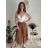 Nohavice letné zavinovací dlhé oversize dámske GINIE (S/M/L ONE SIZE) TALIANSKA MÓDA IMD24250/DU černá, S/M/L