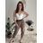 Nohavice elegantné s opaskom 3/4 krátke dámske (S/M/L ONE SIZE) TALIANSKA MÓDA IMPLI257048/DU čierna S/M/L