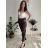 Nohavice elegantné s opaskom 3/4 krátke dámske (S/M/L ONE SIZE) TALIANSKA MÓDA IMPLI257048/DU čierna S/M/L