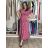 Šaty dlouhé letní krátky rukáv dámske DEISA (S/M/L ONE SIZE) TALIANSKA MÓDA IMSM26000325/DUR S/M/L tmavo staroružová