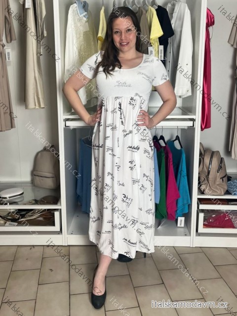 Šaty dlouhé letní krátký rukáv dámské DEISA (S/M/L ONE SIZE) ITALSKÁ MÓDA IMSM26000325/DUR