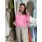 Bunda oversize dlouhý rukáv dámská KAILA (S/M/L/XL ONE SIZE) ITALSKÁ MÓDA IMC26081/DUR S/M/L světle modrá