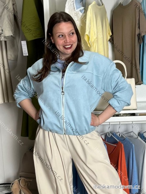 Bunda oversize dlouhý rukáv dámská KAILA (S/M/L/XL ONE SIZE) ITALSKÁ MÓDA IMC26081/DUR S/M/L světle modrá