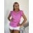 Tričko elegantní bez rukávu dámske (S/M/L ONE SIZE) TALIANSKA MÓDA IMD26029/DUR S/M/L ružová