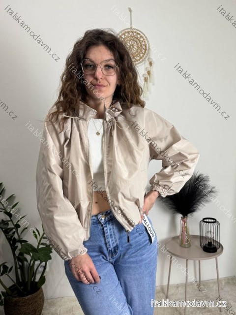 Bunda šusťáková  dlouhý rukáv dámská (S/M/L ONE SIZE) ITALSKÁ MÓDA IMSM260041