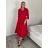 Šaty dlouhé košilové 3/4 dlouhý rukáv dámské KONSTANCE (S/M/L ONE SIZE) ITALSKÁ MÓDA IM5260001